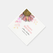 Kleurrijke Zonnebloem Bloemen Perzik Leaf Verjaard Servet (Hoek)