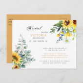 Kleurrijke Zonnebloem Bloemen Vrijgezellenfeest Aankondigingskaart (Voorkant / Achterkant)