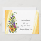 Kleurrijke zonnebloem Christelijke bruiloft Kaart (Achterkant)