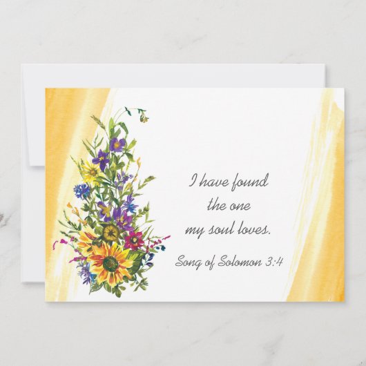 Kleurrijke zonnebloem Christelijke bruiloft Kaart (Achterkant)