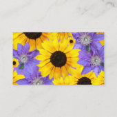 Kleurrijke zonnebloem en Paars, speciaal gepersona Visitekaartje (Achterkant)