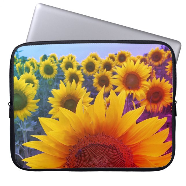 Kleurrijke Zonnebloem Floral Country Botanical Laptop Sleeve (Voorkant)