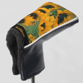 Kleurrijke Zonnebloem Foto Naam Putter Golfheadcover (3/4 voorkant)
