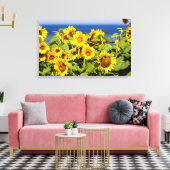 Kleurrijke zonnebloem in bloei canvas afdruk (Insitu (Woonkamer))