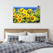Kleurrijke zonnebloem in bloei canvas afdruk (Insitu (Slaapkamer))