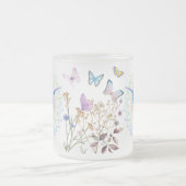 kleurrijke Zonnebloem kolibries Matglas Koffiemok (Center)