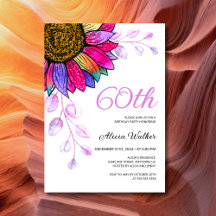 Kleurrijke Zonnebloem Paarse Blad Bloemen Verjaard