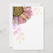 Kleurrijke Zonnebloem Perzik blad 16e verjaardag Kaart (Achterkant)
