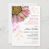 Kleurrijke Zonnebloem Perzik Blad Verrassing Verja Kaart (Voorkant)