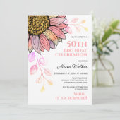 Kleurrijke Zonnebloem Perzik Blad Verrassing Verja Kaart (Staand voorkant)