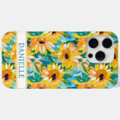 Kleurrijke Zonnebloem Schildering met Monogram Case-Mate iPhone Case (Achterkant (horizontaal))