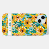 Kleurrijke Zonnebloem Schildering Met Monogram Case-Mate iPhone Case (Achterkant (horizontaal))