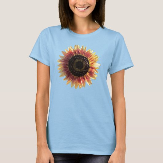 Kleurrijke zonnebloem t-shirt (Voorkant)