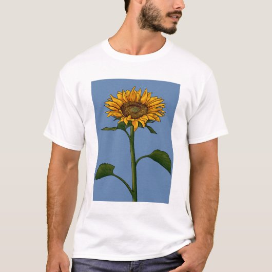 Kleurrijke zonnebloem t-shirt (Voorkant)