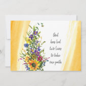 Kleurrijke Zonnebloem Wildbloemen Groen Bruiloft Save The Date (Achterkant)