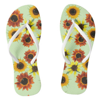 Kleurrijke zonnebloemen bloemen FlipFlops Teenslippers