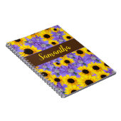 Kleurrijke zonnebloemen en Paarse bloemen, speciaa Notitieboek (Rechterzijde)