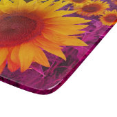 Kleurrijke zonnebloemen Foto Rustisch Land Floral Snijplank (Hoek)