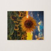 Kleurrijke zonnebloemen in een veld legpuzzel (Horizontaal)