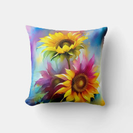 Kleurrijke zonnebloemen kussen