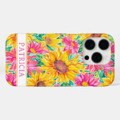 Kleurrijke Zonnebloemen Schilderij Met Monogram Case-Mate iPhone Case (Achterkant (horizontaal))