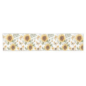 Kleurrijke zonnebloemen & vlinders in bloei korte tafelloper (Horizontaal)