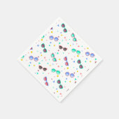 Kleurrijke zonnebril patroon zomer servet (Hoek)