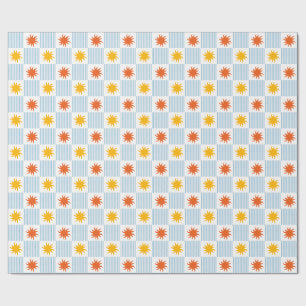 Kleurrijke Zonneburst Schaken Inpakpapier