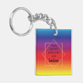 kleurrijke zonnekleuren met inspirerend prijsopgav sleutelhanger (Voorkant Links)