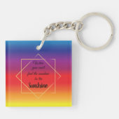 kleurrijke zonnekleuren met inspirerend prijsopgav sleutelhanger (Achterkant)
