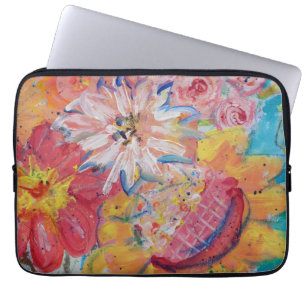 Kleurrijke Zonnen door Lydia's Art Sangria Laptop Sleeve