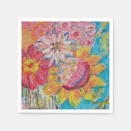 Kleurrijke zonnen van Lydia's Art Sangria Servet (Voorkant)