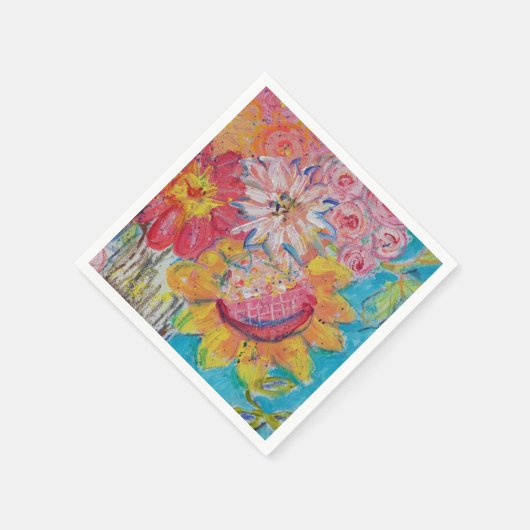 Kleurrijke zonnen van Lydia's Art Sangria Servet (Hoek)