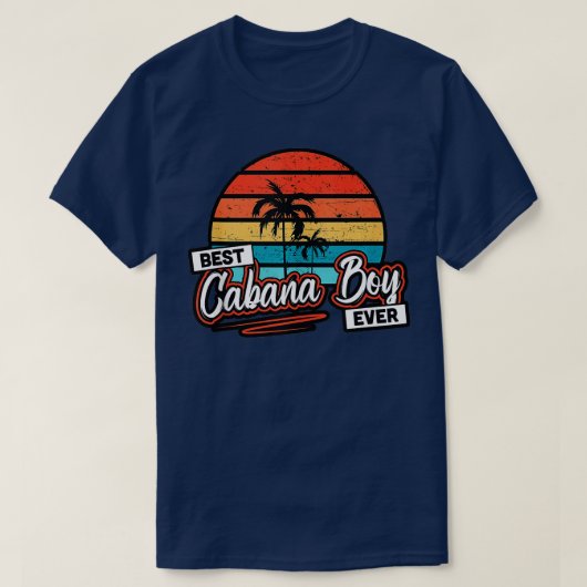 Kleurrijke zonnepalm Best Cabana Boy Ever Tan T-shirt (Design voorkant)