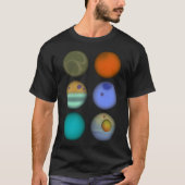 Kleurrijke zonneplaneten t-shirt (Voorkant)