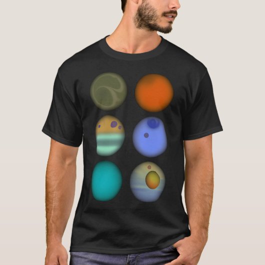 Kleurrijke zonneplaneten t-shirt (Voorkant)