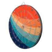 Kleurrijke zonnestralen dartbord (Voorkant Rechts)