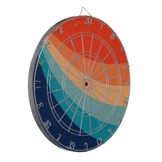 Kleurrijke zonnestralen dartbord (Voorkant Links)