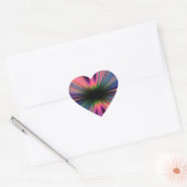 Kleurrijke zonnestralen hart sticker (Envelop)