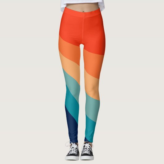 Kleurrijke zonnestralen leggings (Voorkant)