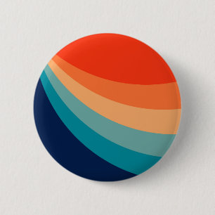Kleurrijke zonnestralen ronde button 5,7 cm