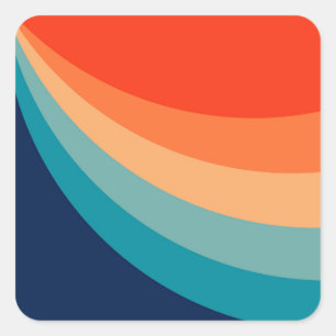 Kleurrijke zonnestralen vierkante sticker