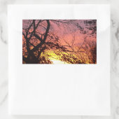 Kleurrijke zonsondergang door haarstomen rechthoekige sticker (Tas)