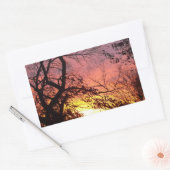 Kleurrijke zonsondergang door haarstomen rechthoekige sticker (Envelop)