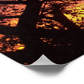 Kleurrijke Zonsondergang Door Kale Bomen Poster (Hoek)