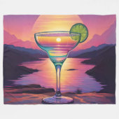 Kleurrijke zonsondergang Margarita Fleece Deken (Voorkant (Horizontaal))