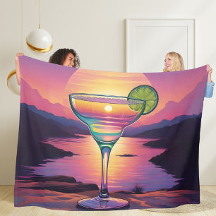 Kleurrijke zonsondergang Margarita Fleece Deken