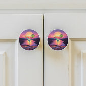 Kleurrijke zonsondergang Margarita Keramische Knop