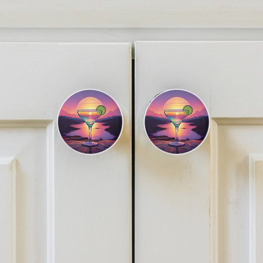 Kleurrijke zonsondergang Margarita Keramische Knop