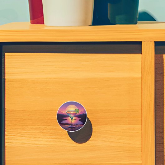 Kleurrijke zonsondergang Margarita Keramische Knop